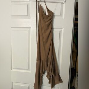 Peppermayo Asymmetrical Brown Dress